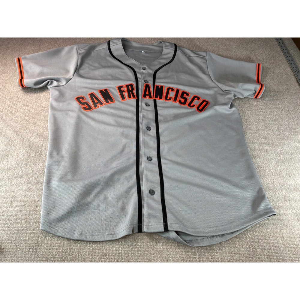 San Francisco Roscher 37 Baseball Jersey Grey Orange Mens Large